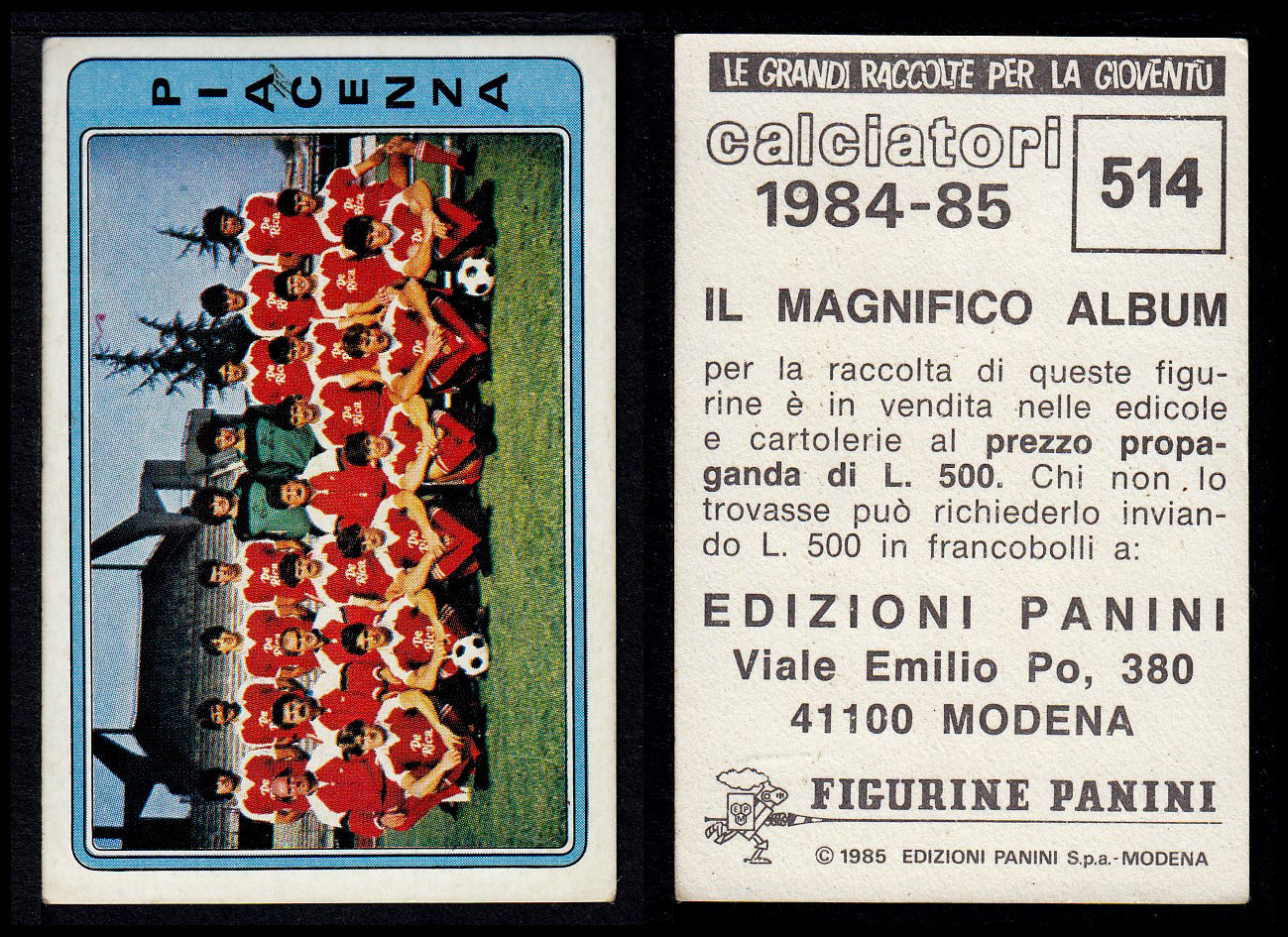 Figurine Panini - Calciatori 1984/85 - Mancolista SERIE C - Fascia 495/584