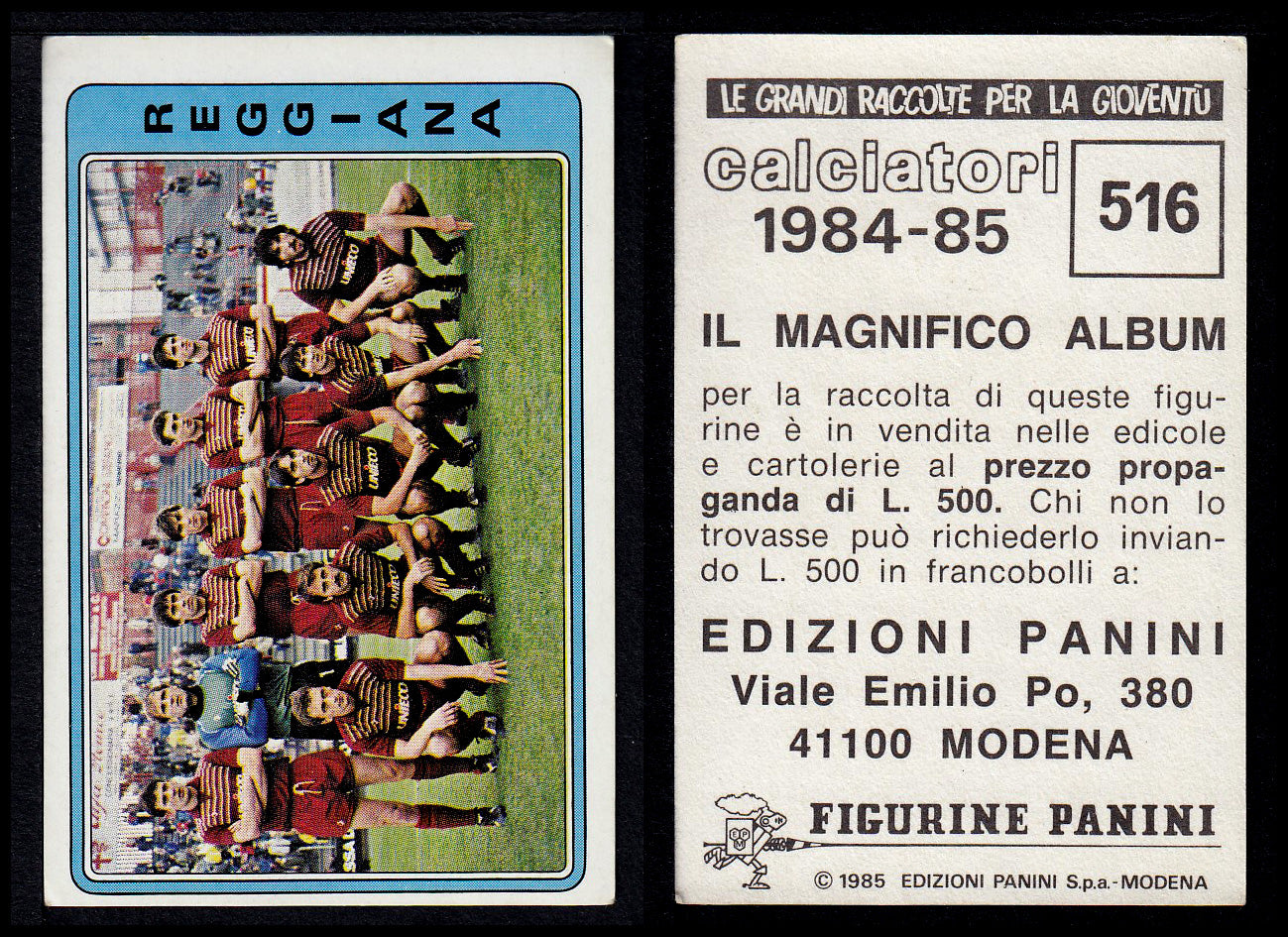 Figurine Panini - Calciatori 1984/85 - Mancolista SERIE C - Fascia 495/584