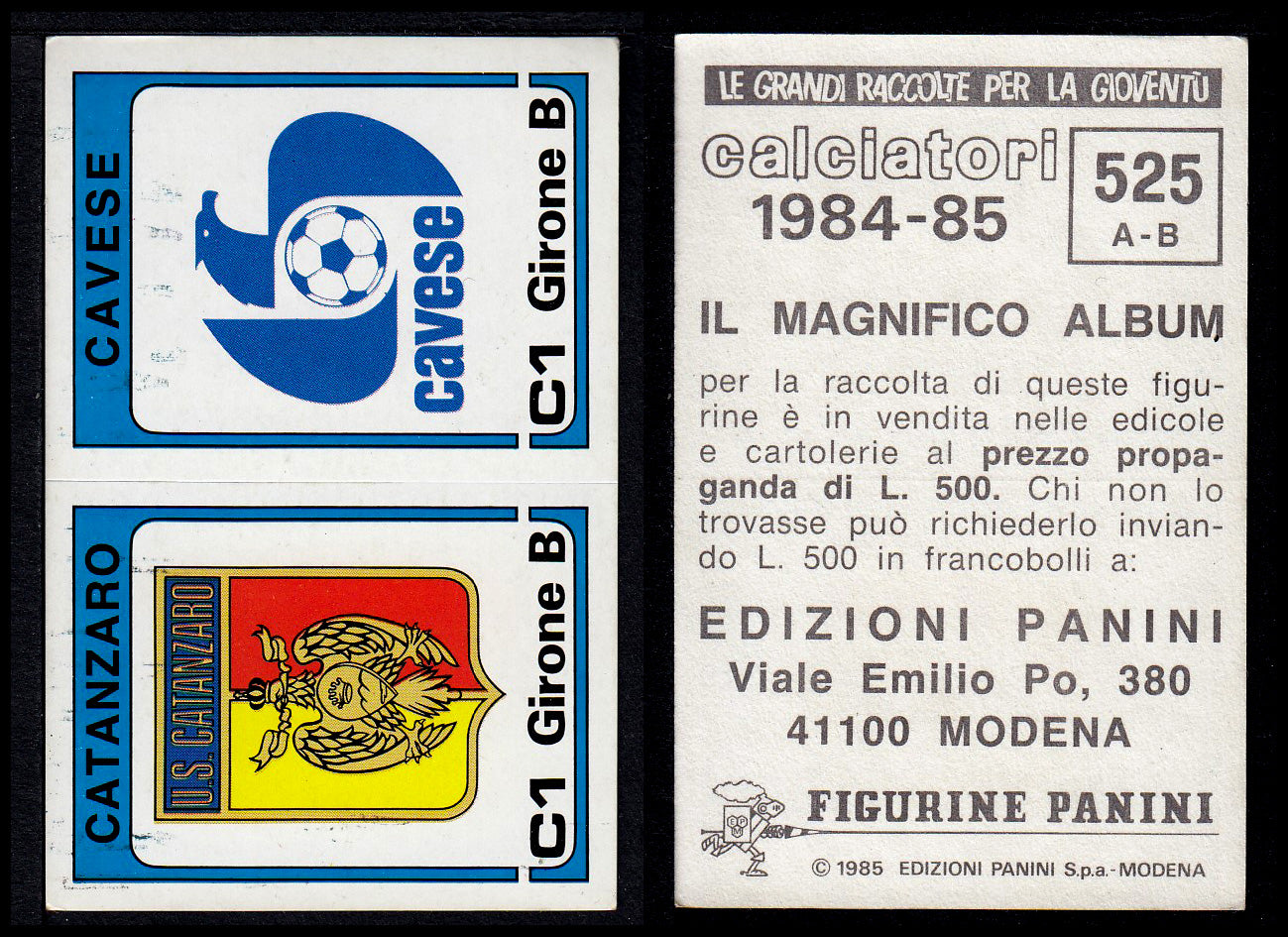 Figurine Panini - Calciatori 1984/85 - Mancolista SERIE C - Fascia 495/584