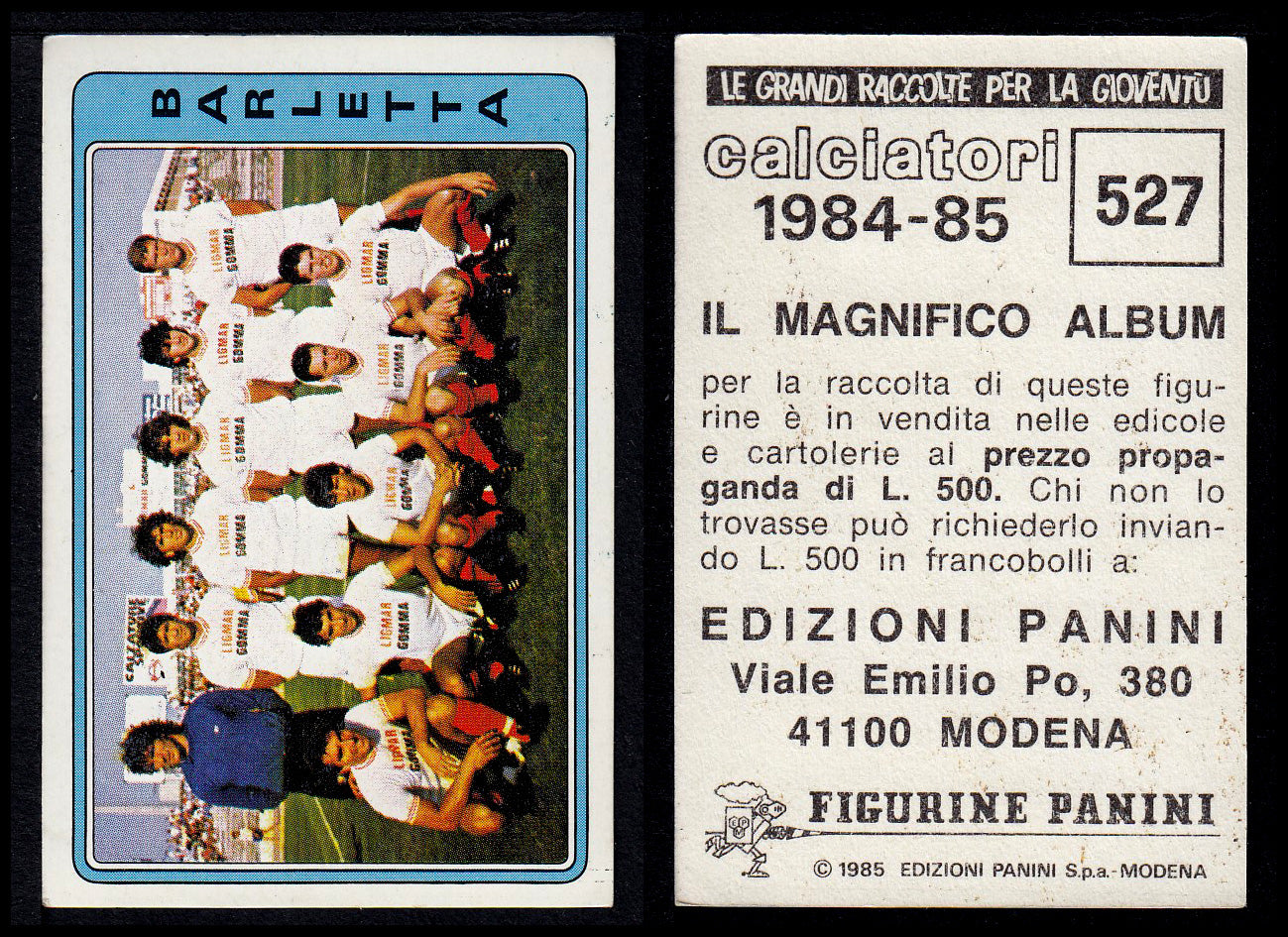 Figurine Panini - Calciatori 1984/85 - Mancolista SERIE C - Fascia 495/584