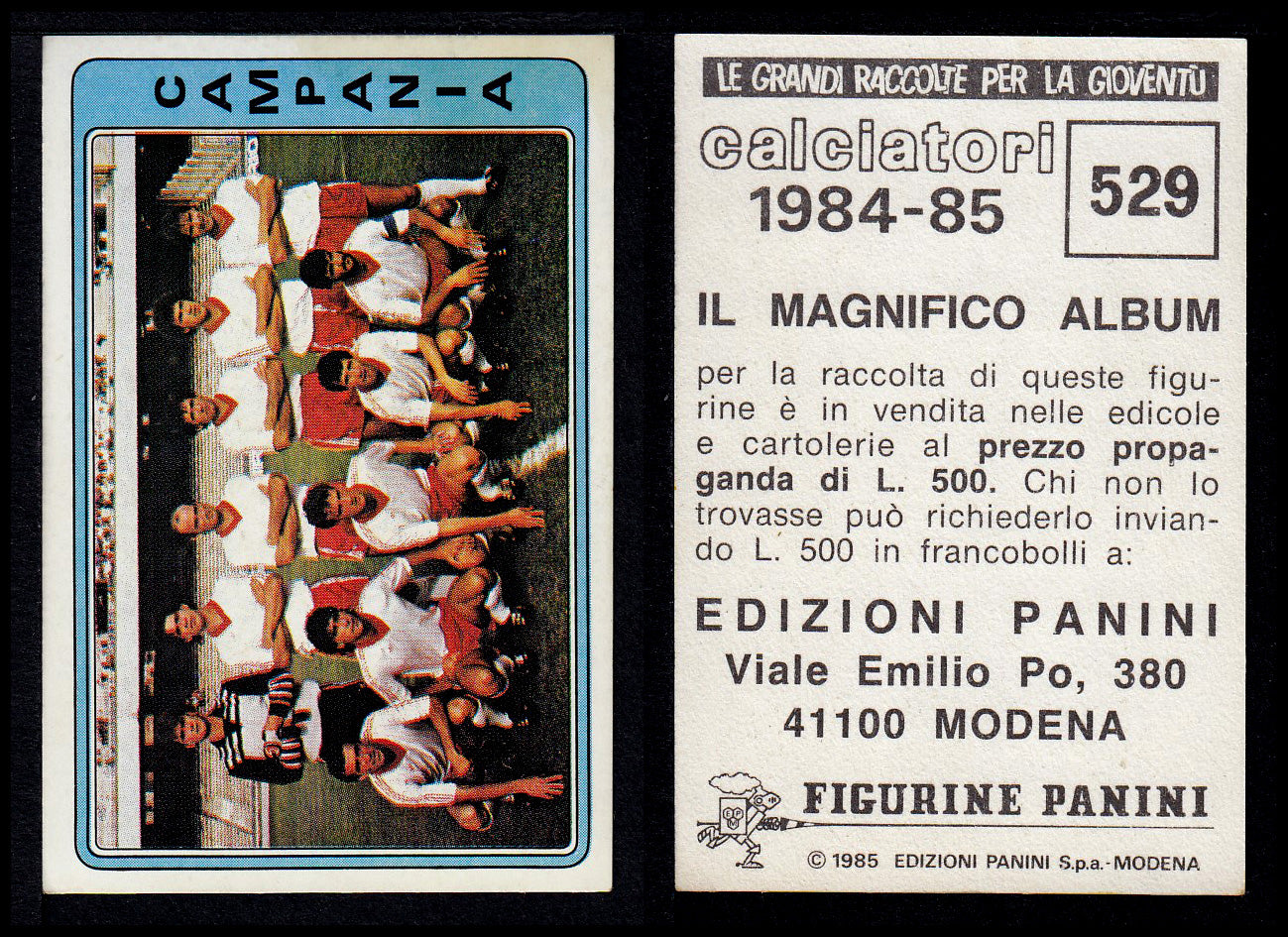Figurine Panini - Calciatori 1984/85 - Mancolista SERIE C - Fascia 495/584