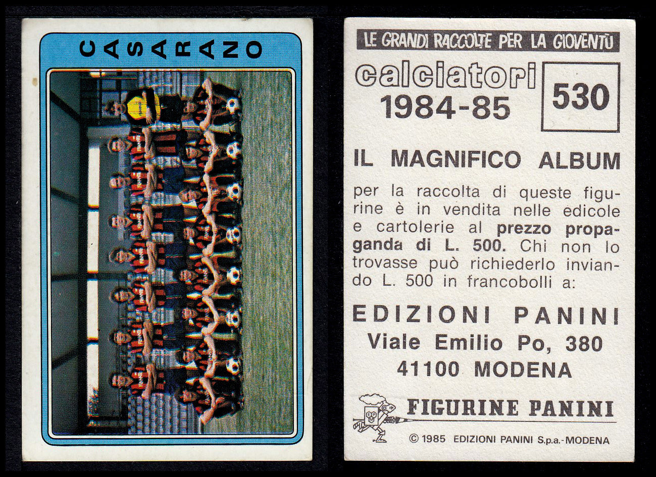 Figurine Panini - Calciatori 1984/85 - Mancolista SERIE C - Fascia 495/584