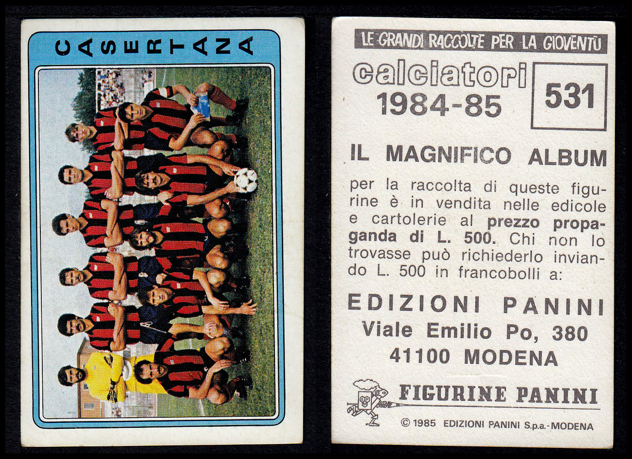 Figurine Panini - Calciatori 1984/85 - Mancolista SERIE C - Fascia 495/584