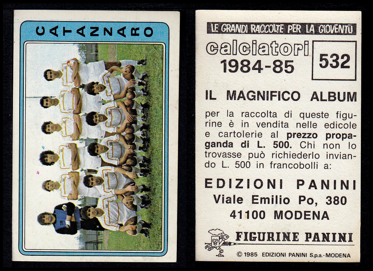 Figurine Panini - Calciatori 1984/85 - Mancolista SERIE C - Fascia 495/584