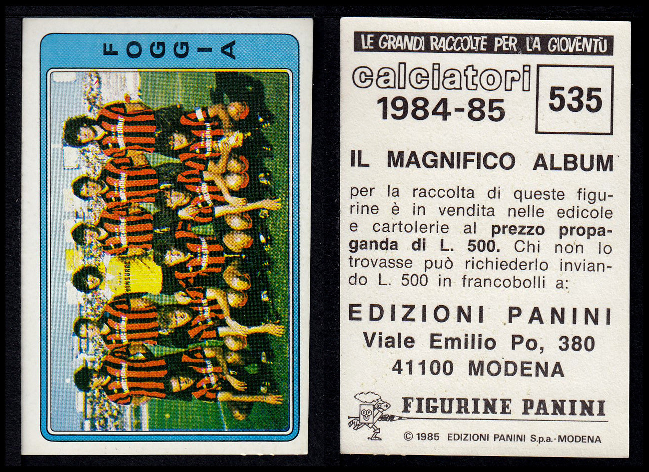Figurine Panini - Calciatori 1984/85 - Mancolista SERIE C - Fascia 495/584