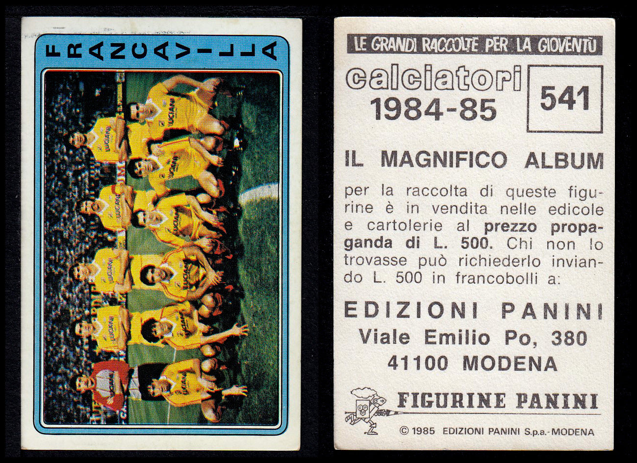 Figurine Panini - Calciatori 1984/85 - Mancolista SERIE C - Fascia 495/584