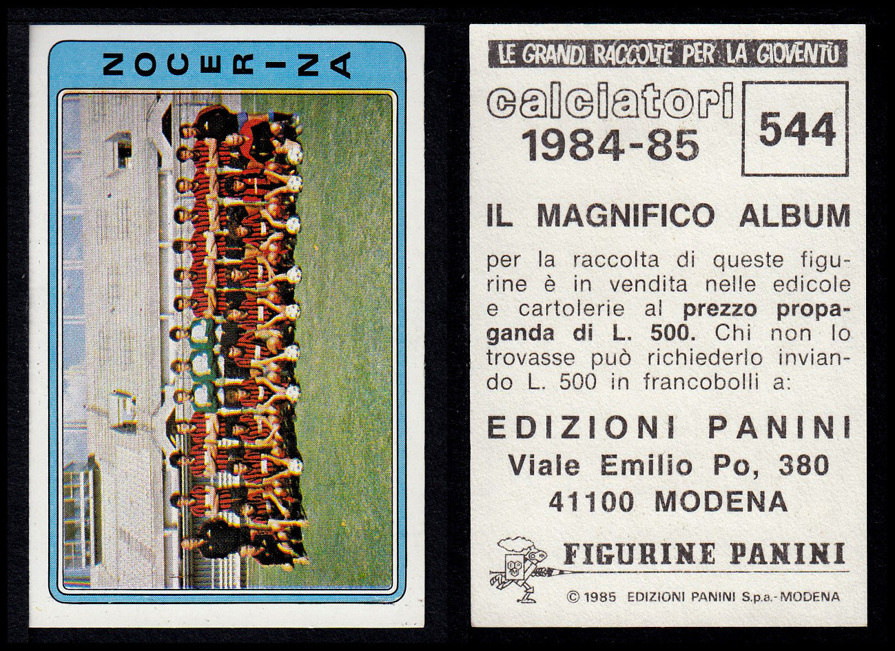 Figurine Panini - Calciatori 1984/85 - Mancolista SERIE C - Fascia 495/584