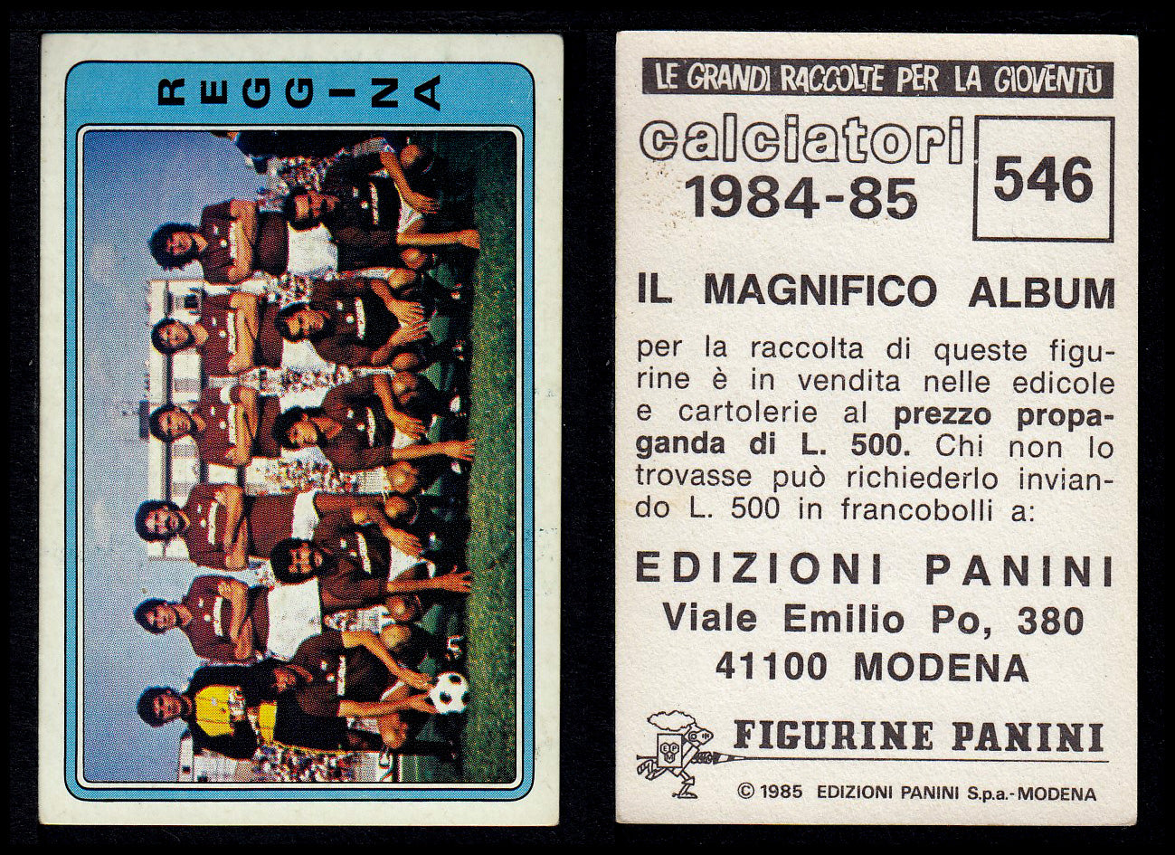 Figurine Panini - Calciatori 1984/85 - Mancolista SERIE C - Fascia 495/584