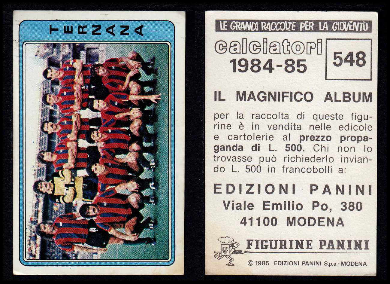 Figurine Panini - Calciatori 1984/85 - Mancolista SERIE C - Fascia 495/584
