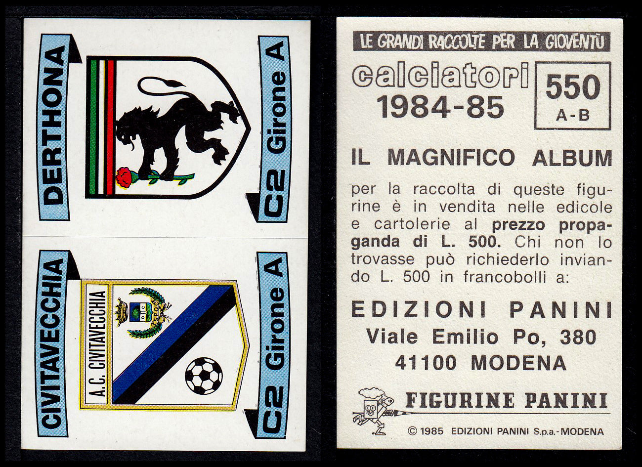 Figurine Panini - Calciatori 1984/85 - Mancolista SERIE C - Fascia 495/584