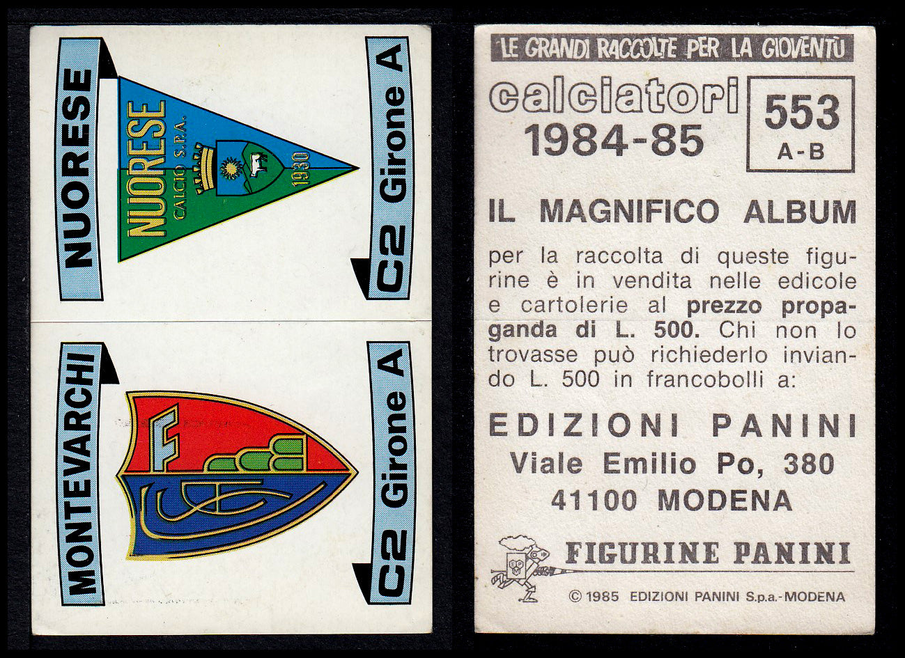 Figurine Panini - Calciatori 1984/85 - Mancolista SERIE C - Fascia 495/584