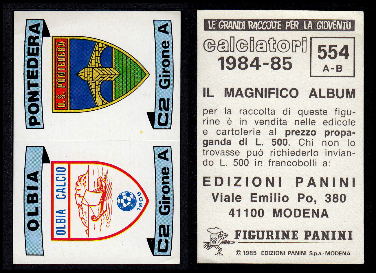 Figurine Panini - Calciatori 1984/85 - Mancolista SERIE C - Fascia 495/584
