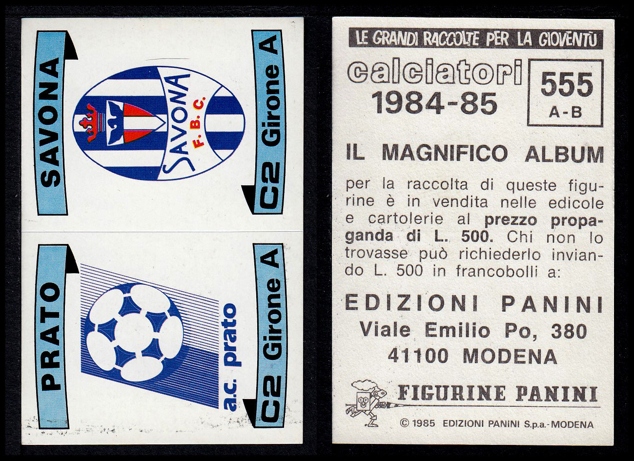 Figurine Panini - Calciatori 1984/85 - Mancolista SERIE C - Fascia 495/584