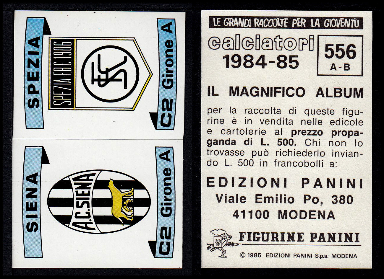 Figurine Panini - Calciatori 1984/85 - Mancolista SERIE C - Fascia 495/584