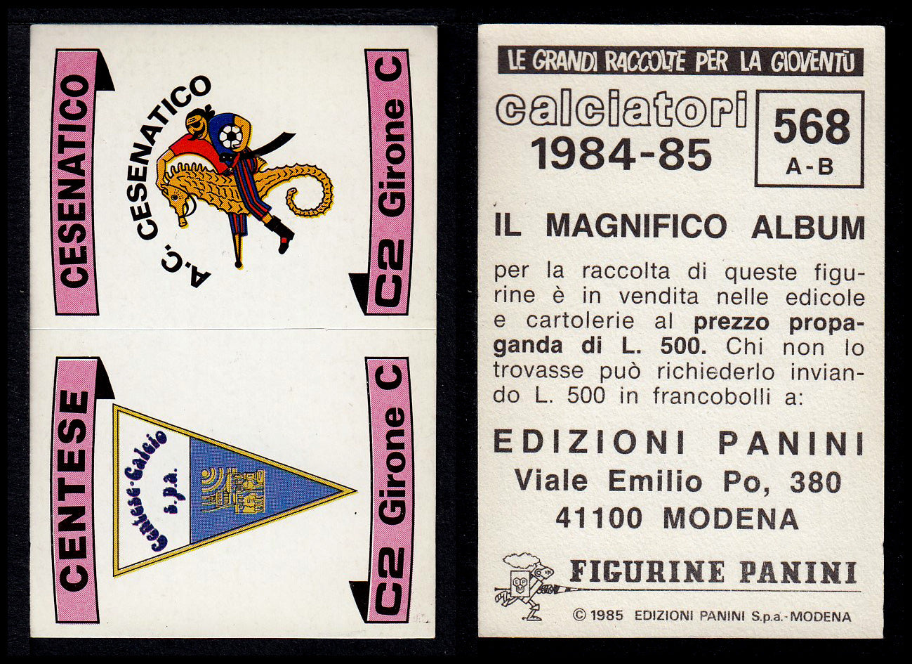 Figurine Panini - Calciatori 1984/85 - Mancolista SERIE C - Fascia 495/584