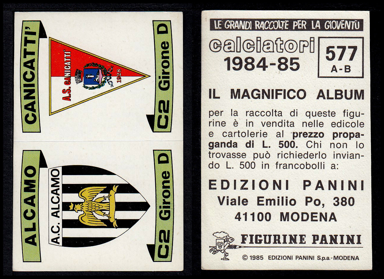 Figurine Panini - Calciatori 1984/85 - Mancolista SERIE C - Fascia 495/584