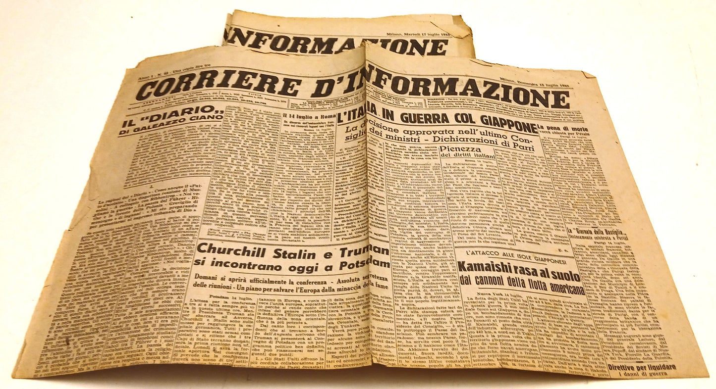 Lotto 30 numeri Corriere dell'Informazione Anno I 1945 - RVSa1035
