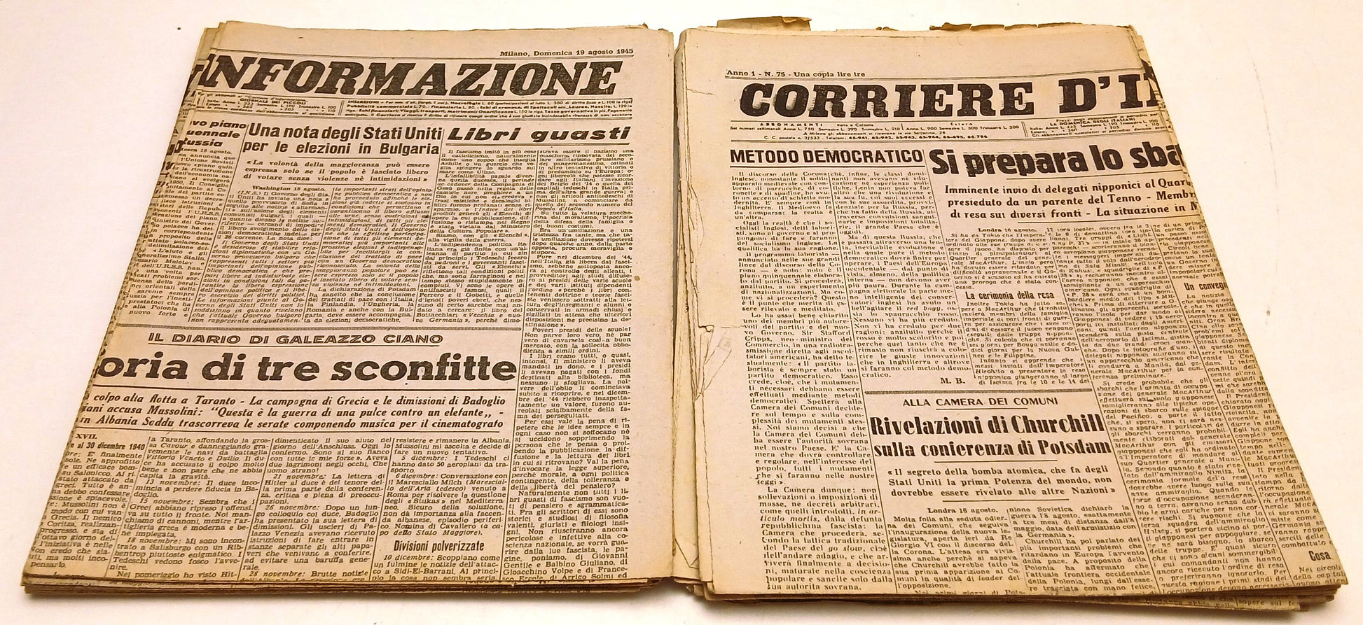 Lotto 30 numeri Corriere dell'Informazione Anno I 1945 - RVSa1035
