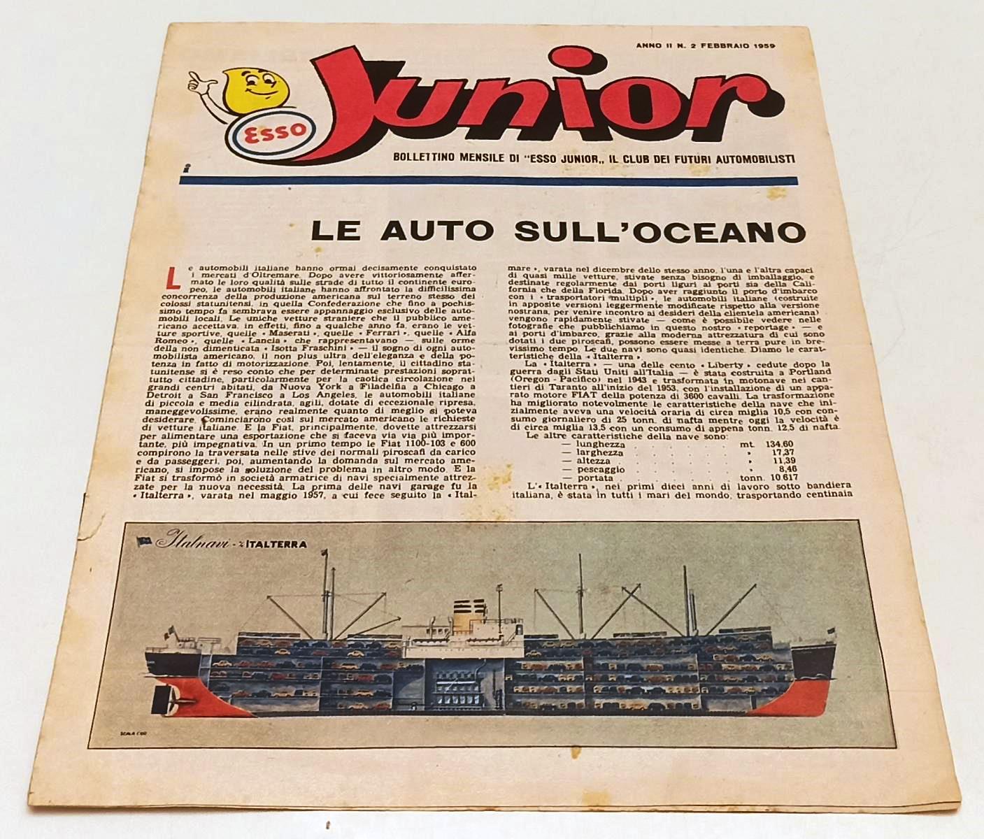 LR- JUNIOR ANNO II N.2 FEBBRAIO 1959 JACOVITTI - BOLLETTINO ESSO JUNIOR - RVSa388