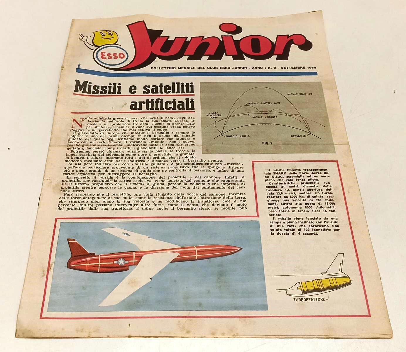 LR- JUNIOR ANNO I N.9 FEBBRAIO 1958 JACOVITTI - BOLLETTINO ESSO JUNIOR - RVSa389