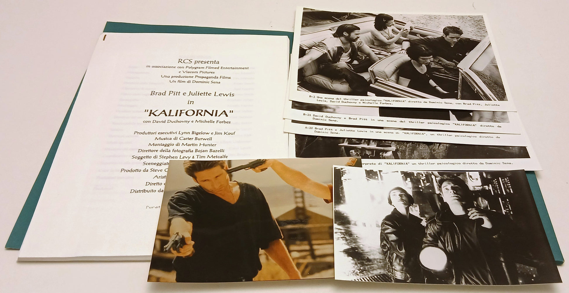 Cartella stampa film Kalifornia - Dominic Sena Brad Pitt Juliette Lewis- RVSa836