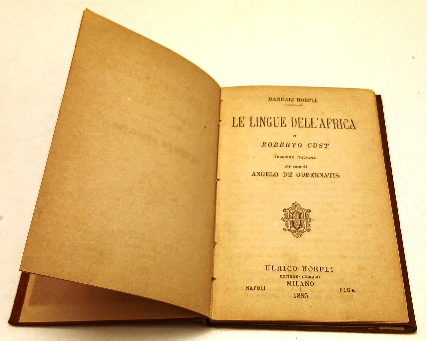 LZ- LE LINGUE DELL'AFRICA - CUST DE GUBERNATIS - HOEPLI- MANUALI -- 1885- C- XFS