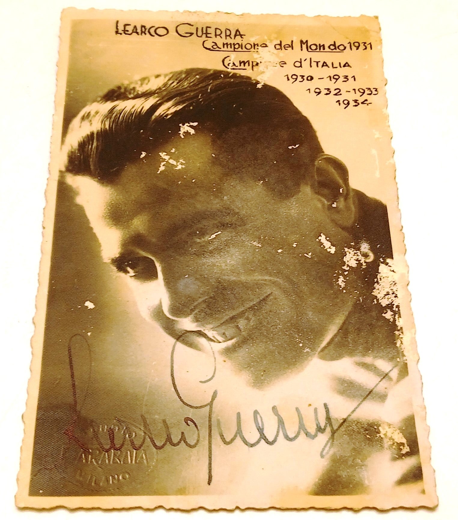 CV- Cartolina autografo Learco Guerra Campione del mondo d'Italia - RVSz126