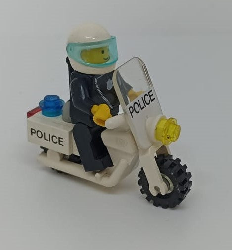 GG- LEGO ORIGINALI - MINIFIGURE VINTAGE MOTO POLIZIA POLIZIOTTO  - LGGpp7