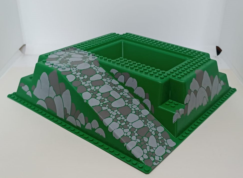 GG- LEGO ORIGINALI - PIASTRA SAGOMATA BASEPLATE VERDE PIRATI CASTELLO TESORO