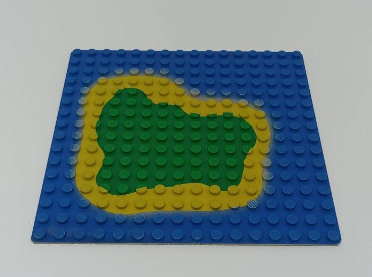 GG- LEGO ORIGINALI - PIASTRA BASEPLATE PICCOLA MARE ISOLA PIRATI CASTELLO TESORO
