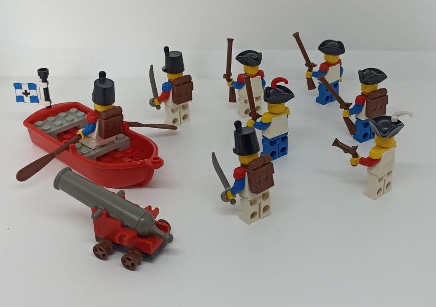 GG- LEGO ORIGINALI - MINI FIGURE VINTAGE SOLDATI IMPERIALI BARCA CANNONE - LGG6