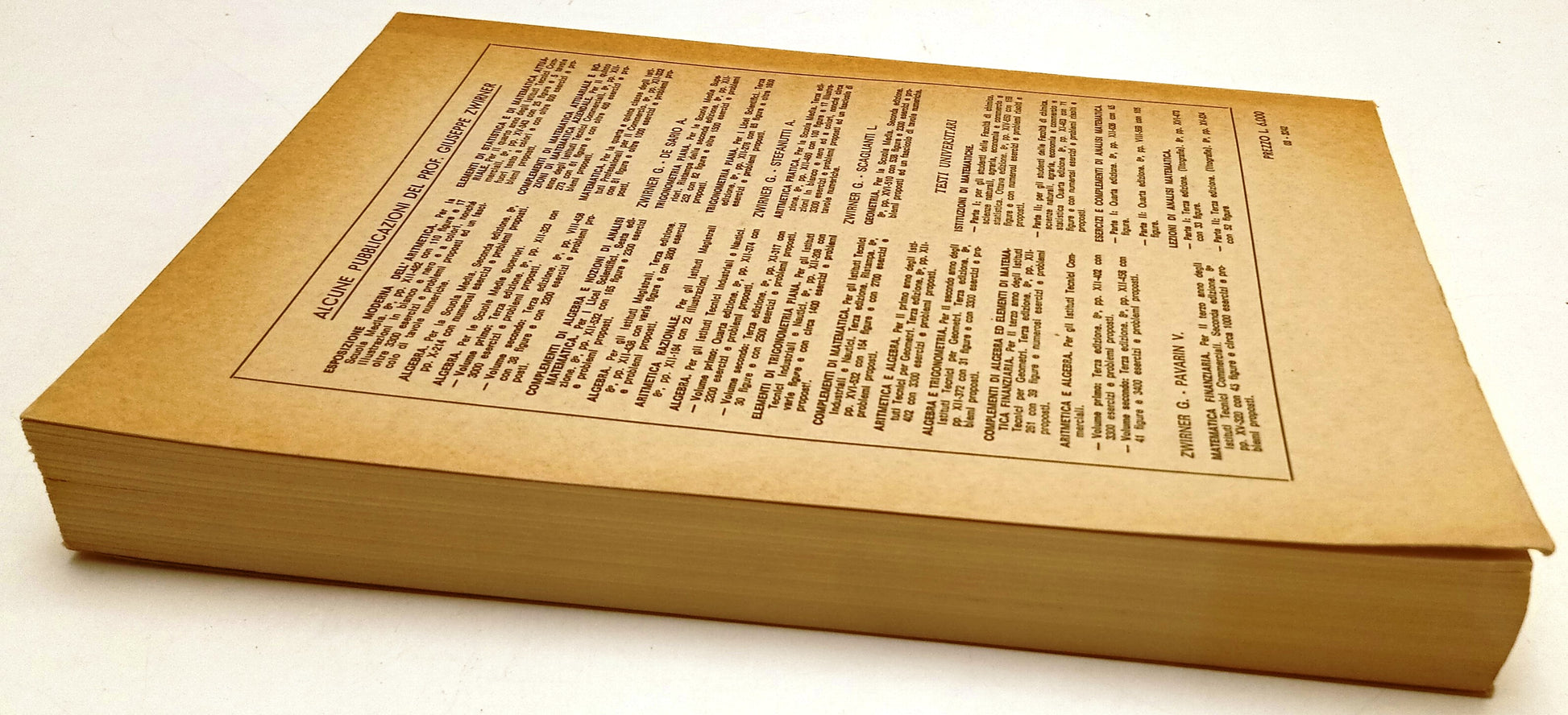 LZ- LEZIONI DI ANALISI MATEMATICA- GIUSEPPE ZWIRNER - CEDAM- 3a ED. 1970- ZFS80