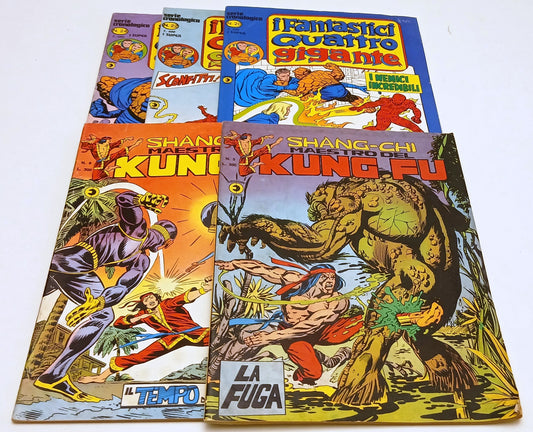 Lotto 5 albi corno giganti Shang-chi 5,8 Fantastici Quattro 20,22,24 - YFS679