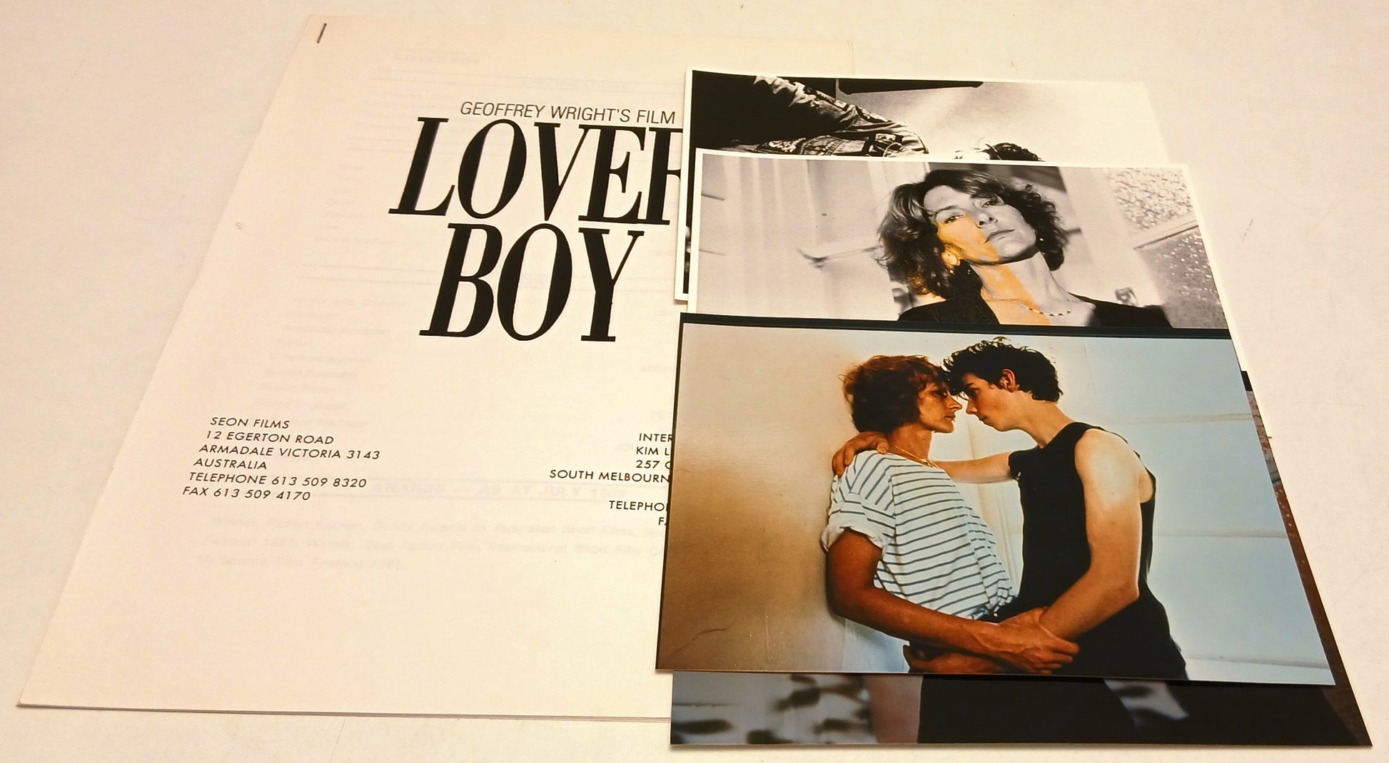 Pack servizio stampa film Lover boy - Geoffrey Wright Taylor Jones - RVSa858