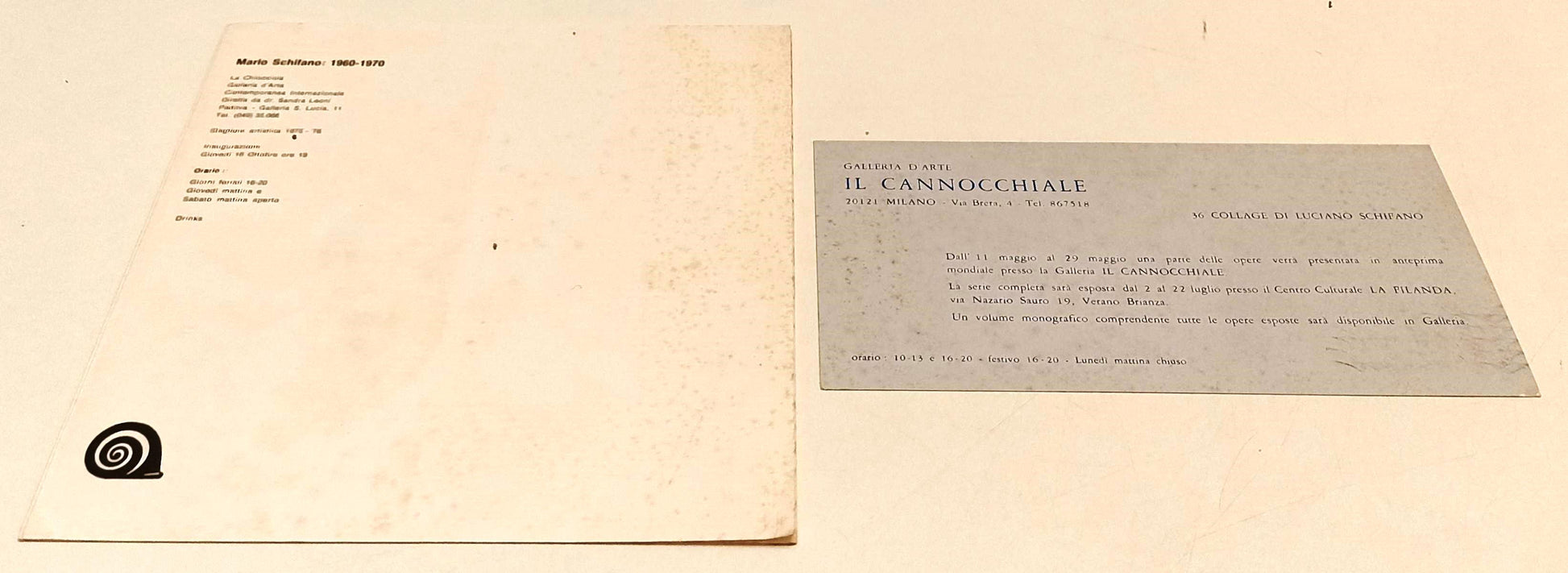 LT- PIEGHEVOLE MARIO SCHIFANO 1960/1970 CARTOLINA IL CANNOCCHIALE - RVSa429