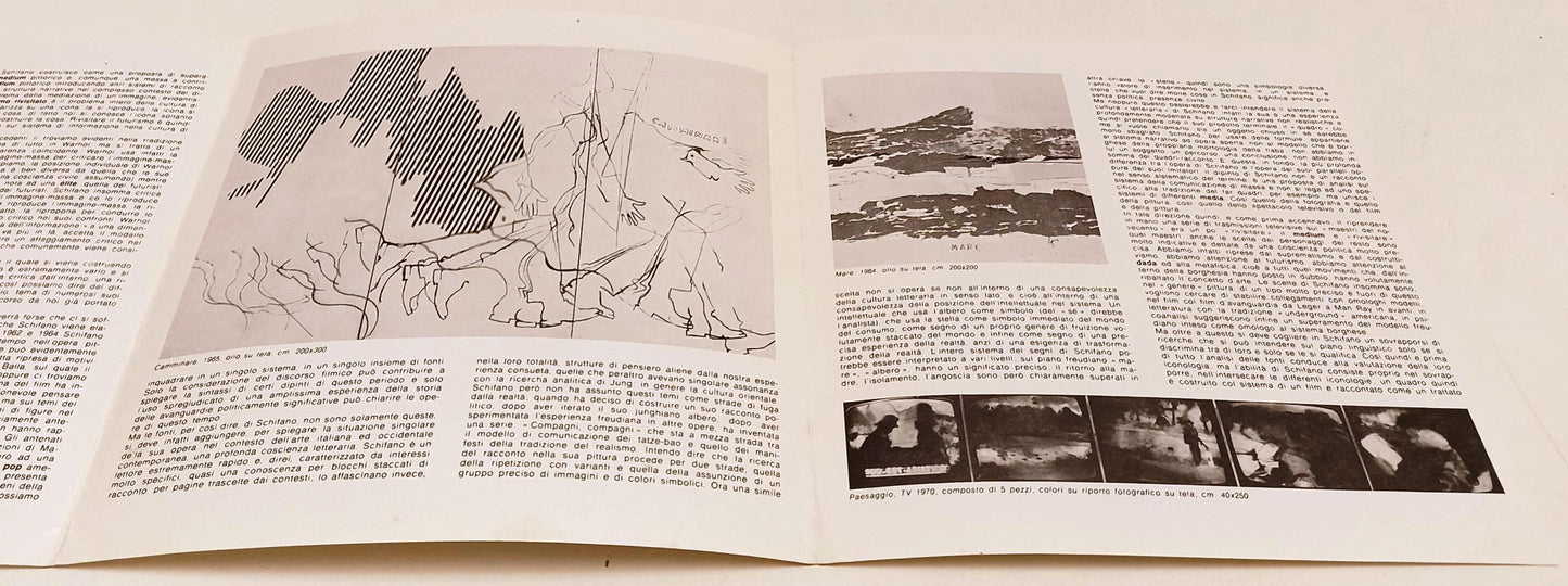 LT- PIEGHEVOLE MARIO SCHIFANO 1960/1970 CARTOLINA IL CANNOCCHIALE - RVSa429