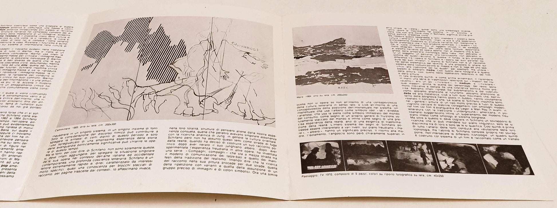 LT- PIEGHEVOLE MARIO SCHIFANO 1960/1970 CARTOLINA IL CANNOCCHIALE - RVSa429