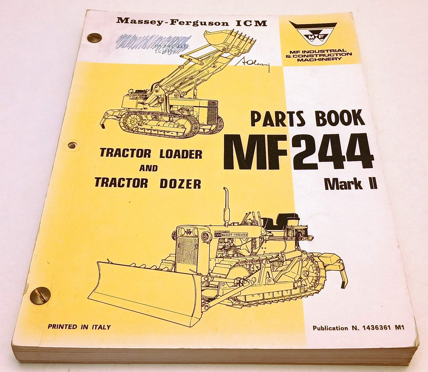 Trattore Loader Dozer MF244 Mark II Parts Books - Massey Ferguson - 1969- YFS831