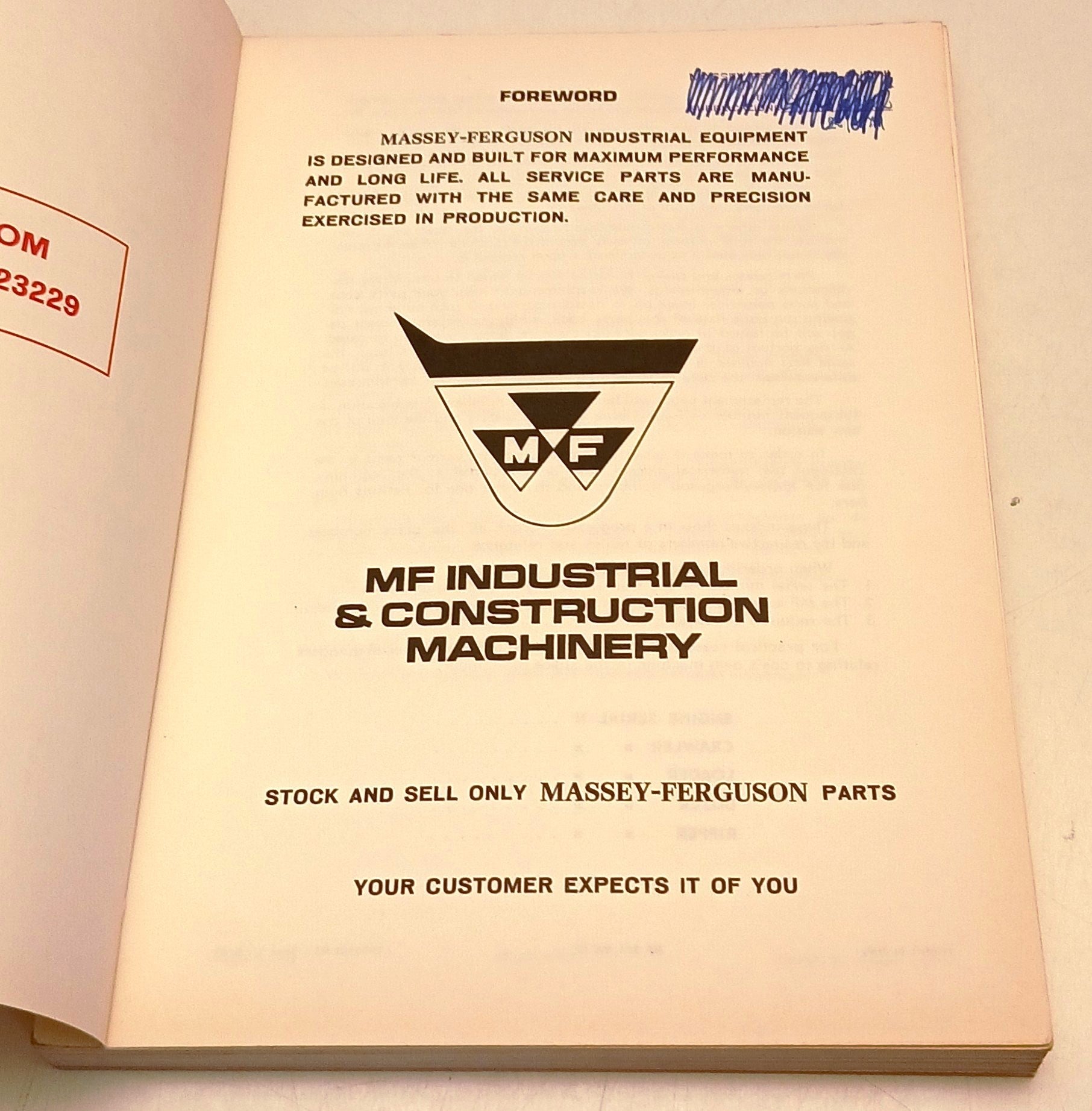 Trattore Loader Dozer MF244 Mark II Parts Books - Massey Ferguson - 1969- YFS831