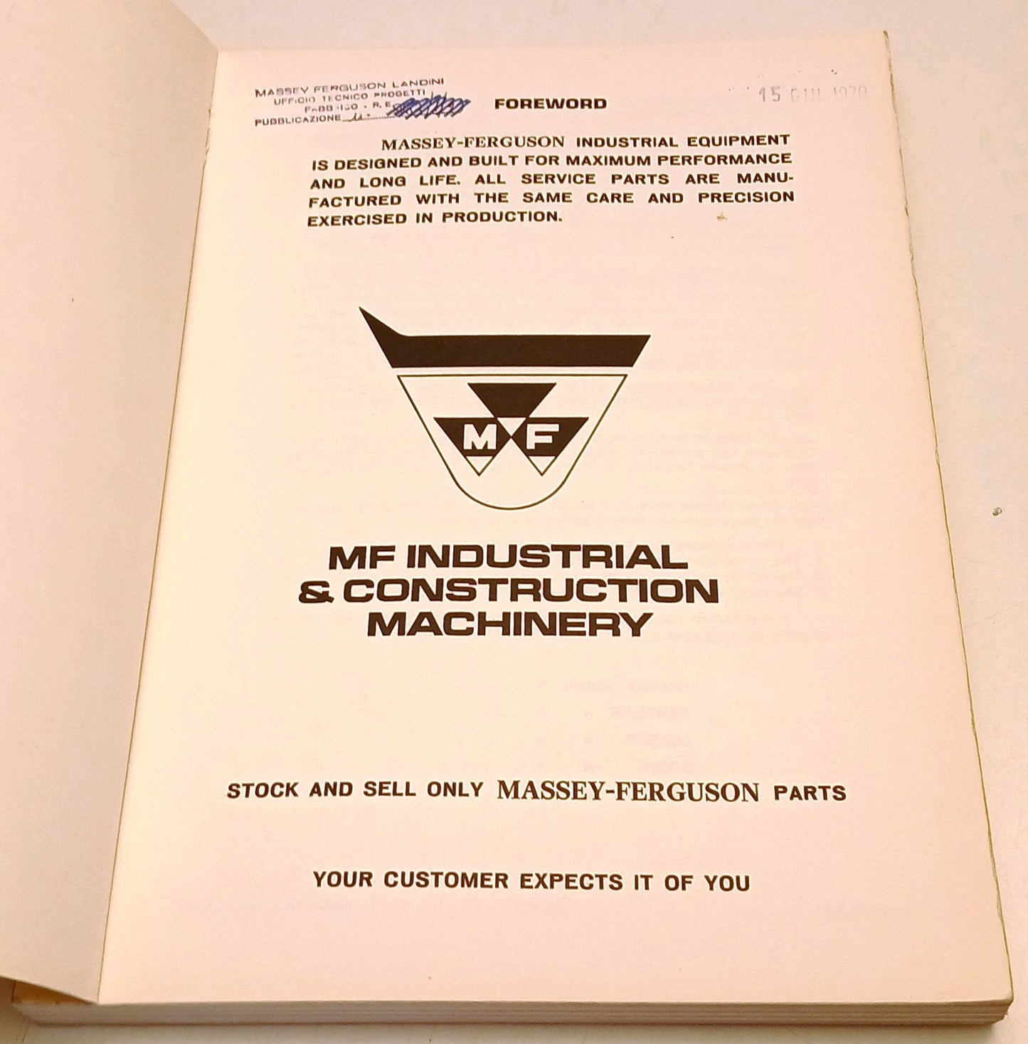 Trattore Loader Dozer MF300 Parts Books Ricambi - Massey Ferguson - 1969- YFS831