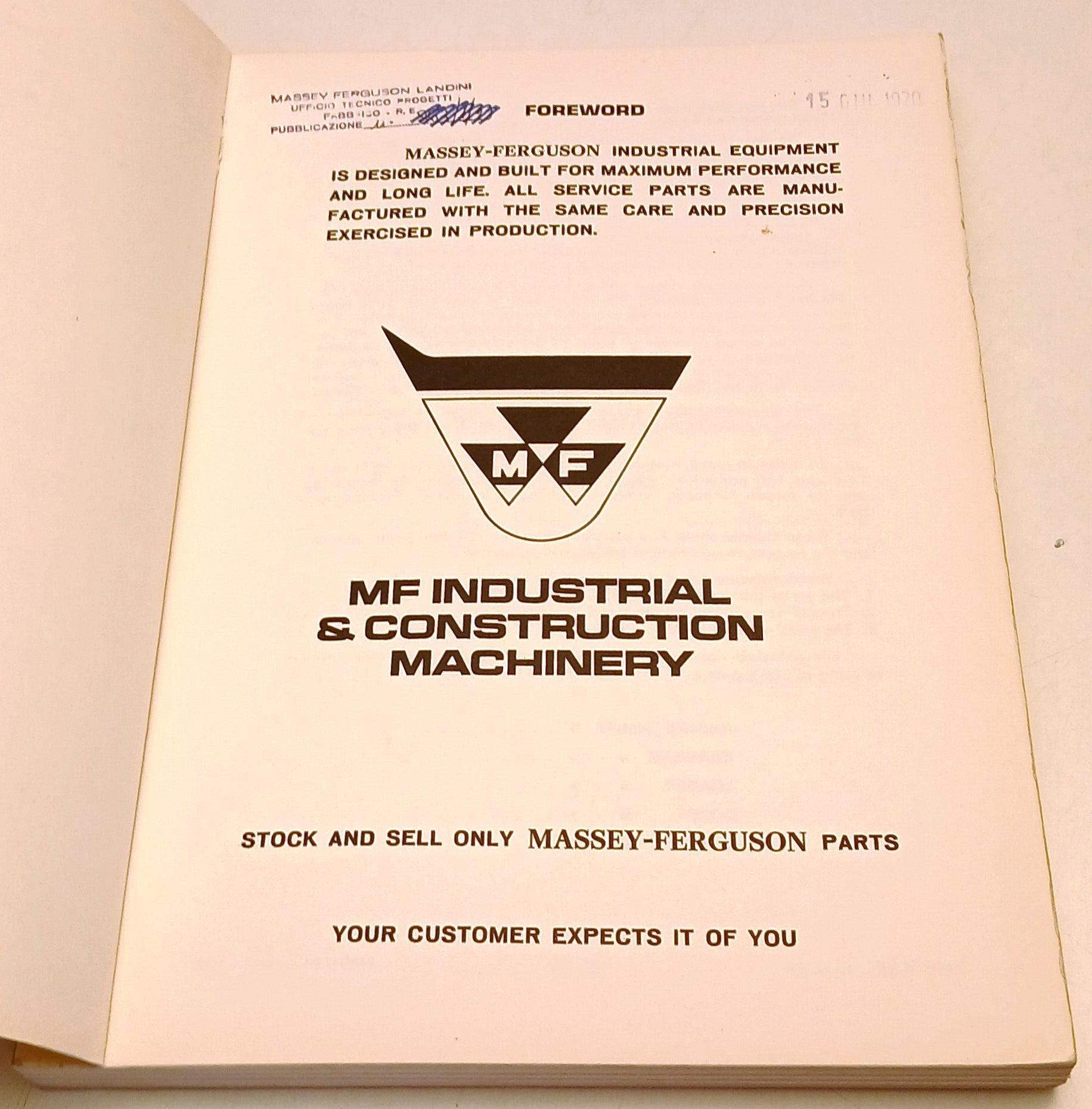Trattore Loader Dozer MF300 Parts Books Ricambi - Massey Ferguson - 1969- YFS831