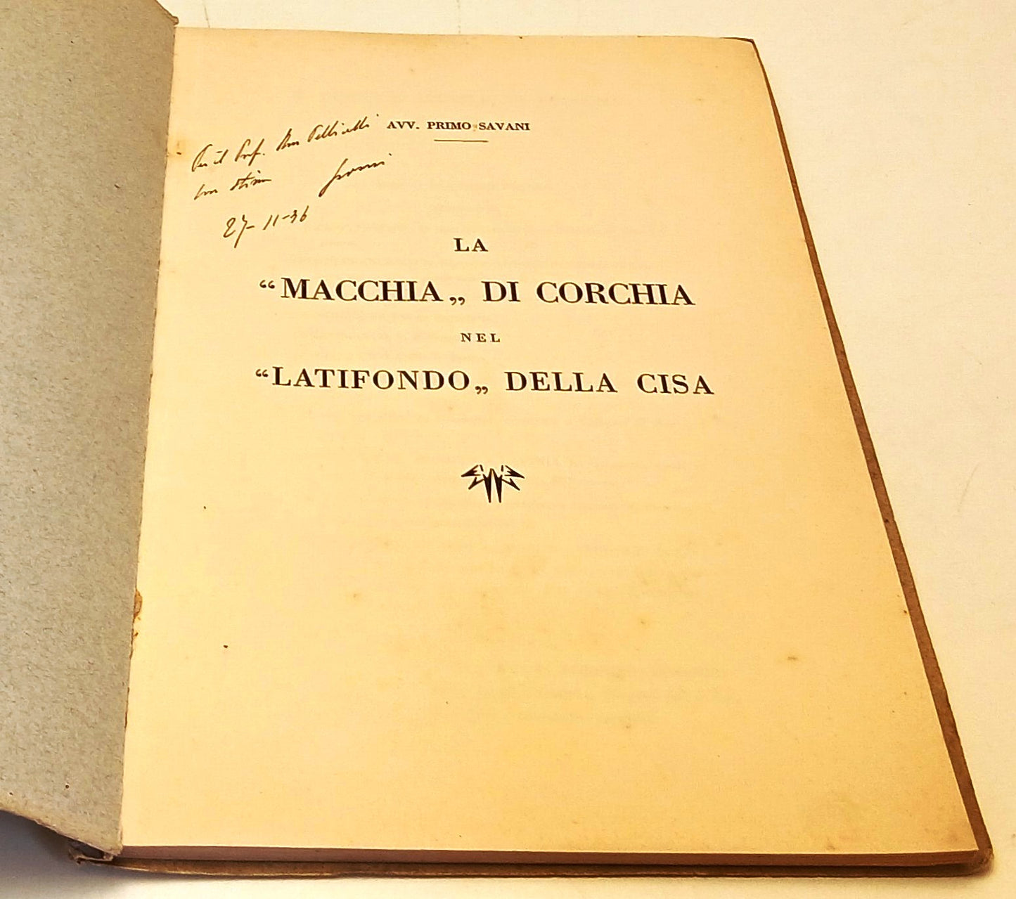 La Macchia di Corchia nel Latifondo della Cisa - Primo Savani - 1936 - YFS73