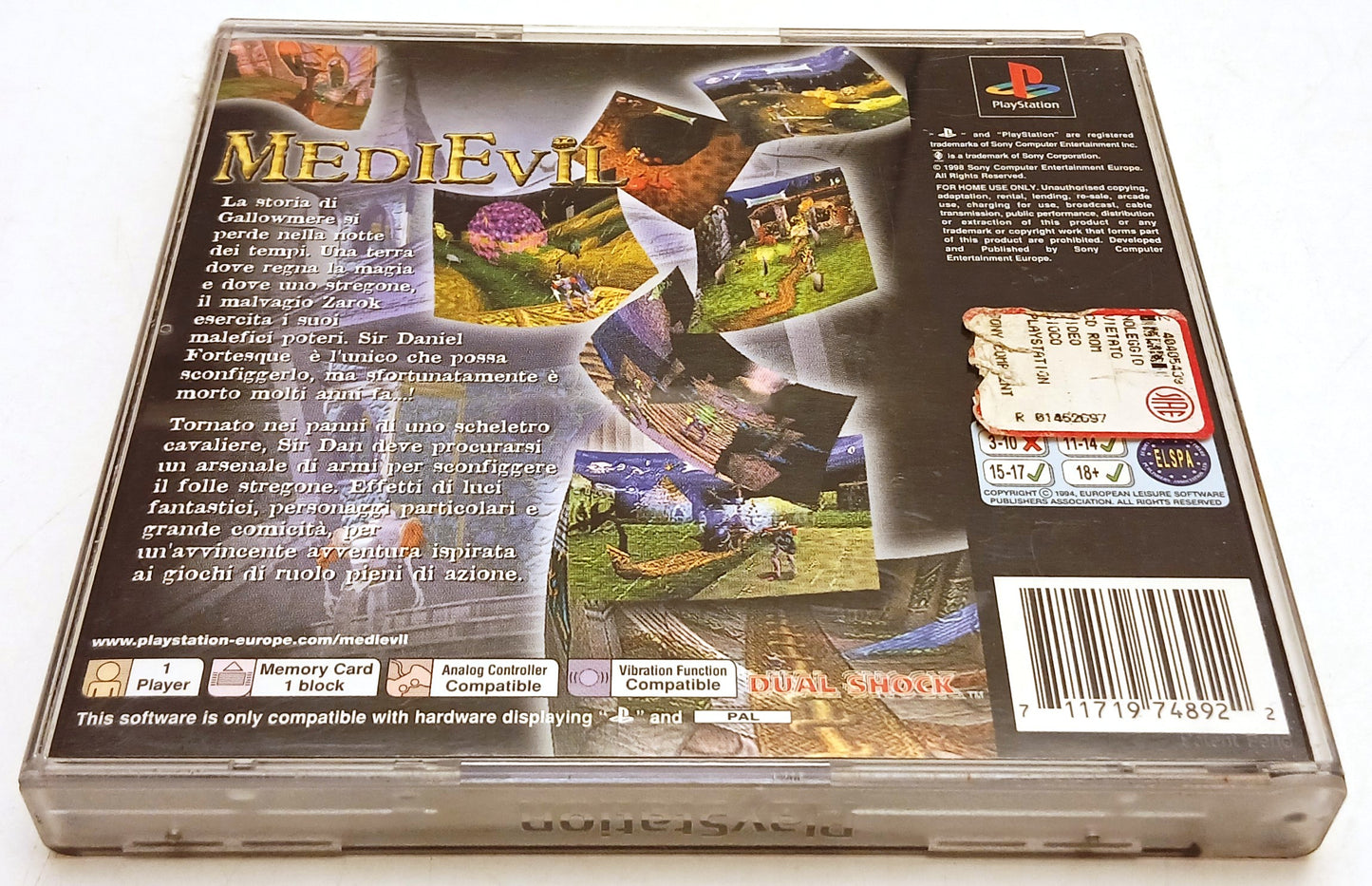 CV- Gioco PlayStation Play Station 1 PS1 Medievil - custodia e libretto - ZFS200