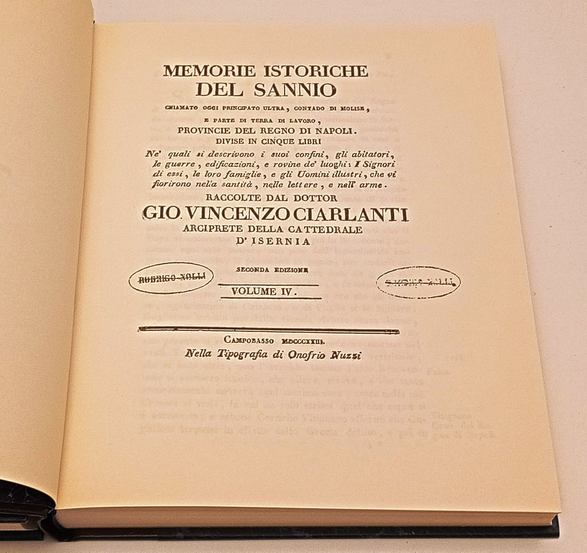 Memorie Istoriche del Sannio cofanetto 2 volumi - Gio Vincenzo Ciarlanti- YFS859