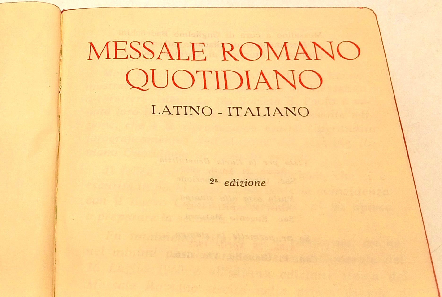 Messale Romano Quotidiano Latino Italiano - Paoline - 2a ed. 1962 - ZFS223
