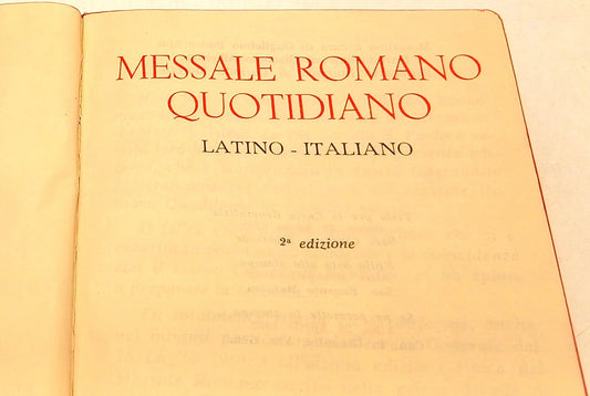 Messale Romano Quotidiano Latino Italiano - Paoline - 2a ed. 1962 - ZFS223