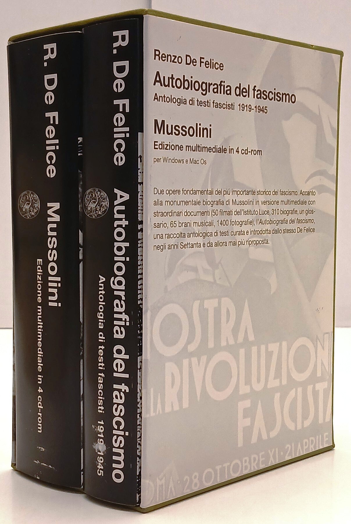 Autobiografia Fascismo + Mussolini multimediale 4 cd-rom- De Felice- Einaudi- XFS