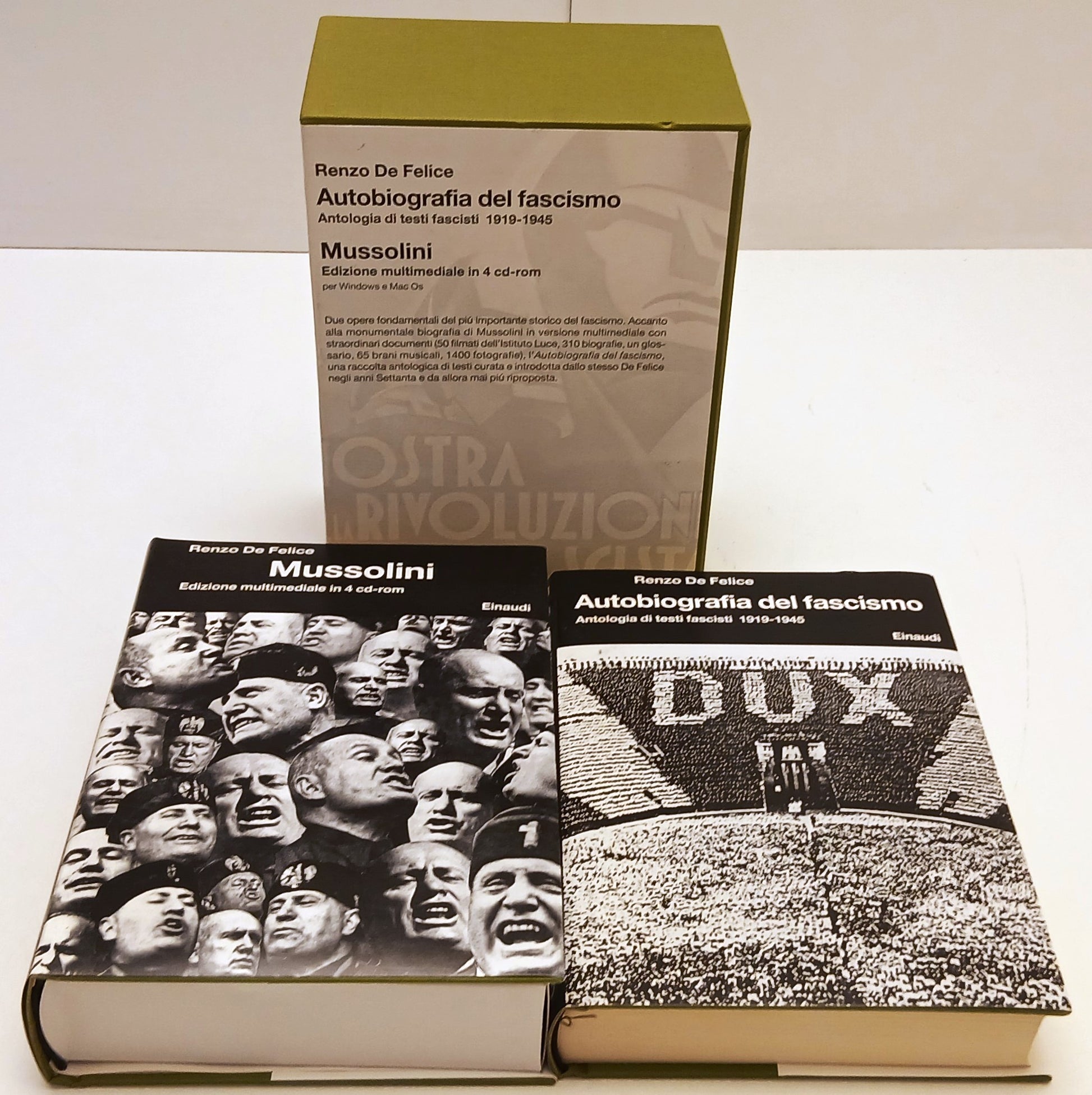 Autobiografia Fascismo + Mussolini multimediale 4 cd-rom- De Felice- Einaudi- XFS