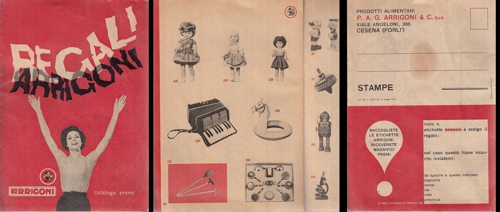 LZ- CATALOGO PREMI REGALI ARRIGONI AGOSTO 1963 - PER LA CASA RAGAZZI VOI- NMX376