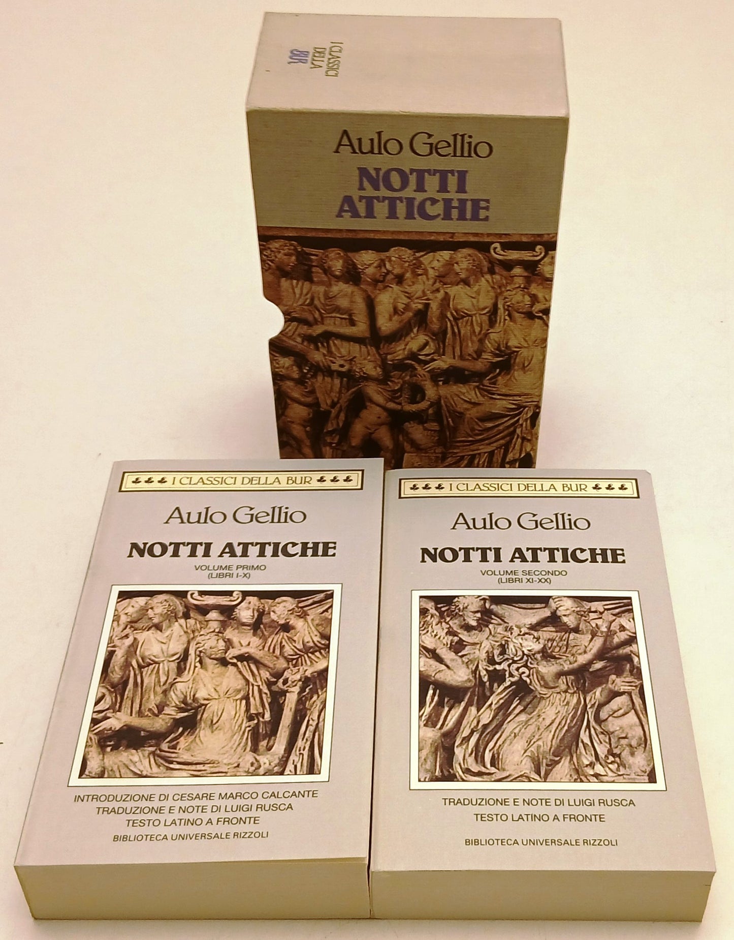 LN- NOTTI ANTICHE 2 VOLUMI - AULO GELLIO - RIZZOLI - BUR - 1a ED. - 1992- B- XFS